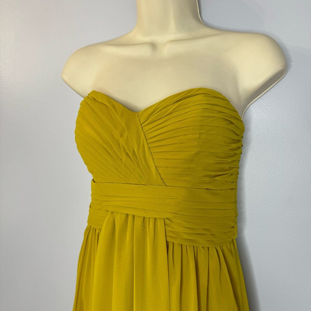 Bari Jay Bella Chiffon Sweetheart Bust Bridesmaid Maxi Dress Mustard - Picture 7 of 12